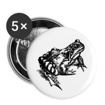 Frosch - Buttons klein 25 mm (5er Pack) - Weiß - Vorne