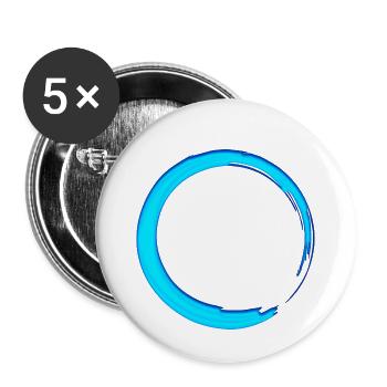 Enso Zen Circle Meditation Yoga Japan Sign OM - Buttons small 1''/25 mm (5-pack) - white - Front