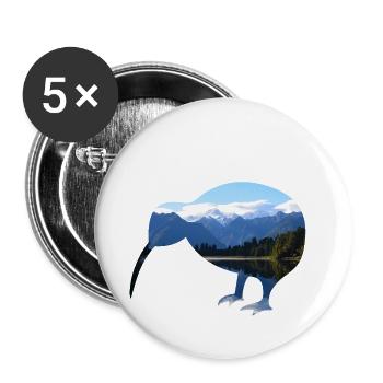 Mount Cook - Kiwi - Newzealand - Buttons small 1''/25 mm (5-pack) - white - Front