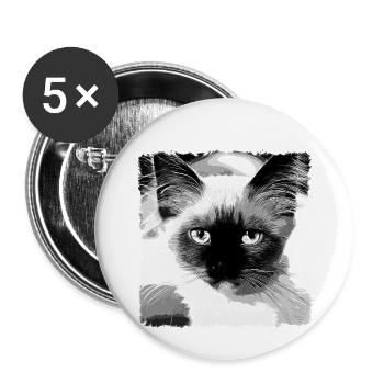 gxp sacred burma cat blue eyes vector k sw - Buttons small 1''/25 mm (5-pack) - white - Front