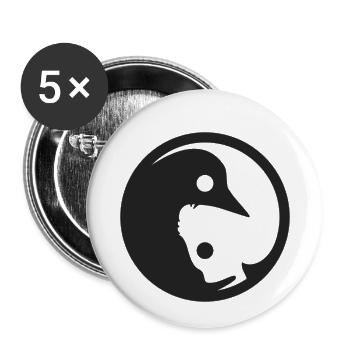 Linux XFCE YIN YANG - Lot de 5 petits badges (25 mm) - blanc - Devant
