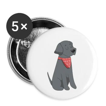 dog - Buttons small 1''/25 mm (5-pack) - white - Front