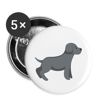 Cute Dog - Buttons small 1''/25 mm (5-pack) - white - Front