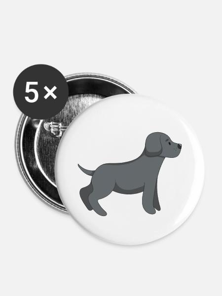 Cute Dog - Buttons klein 25 mm (5er Pack) - Weiß