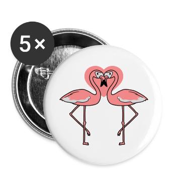 coeur amour amoureux couples 2 amis équipe couple f - Lot de 5 petits badges (25 mm) - blanc - Devant