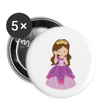 Maedchen Princesse Princess Château Cadeau - Lot de 5 petits badges (25 mm) - blanc - Devant