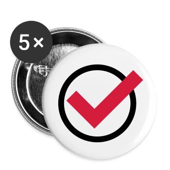 haken__f2 - Buttons klein 25 mm (5er Pack) - Weiß - Vorne