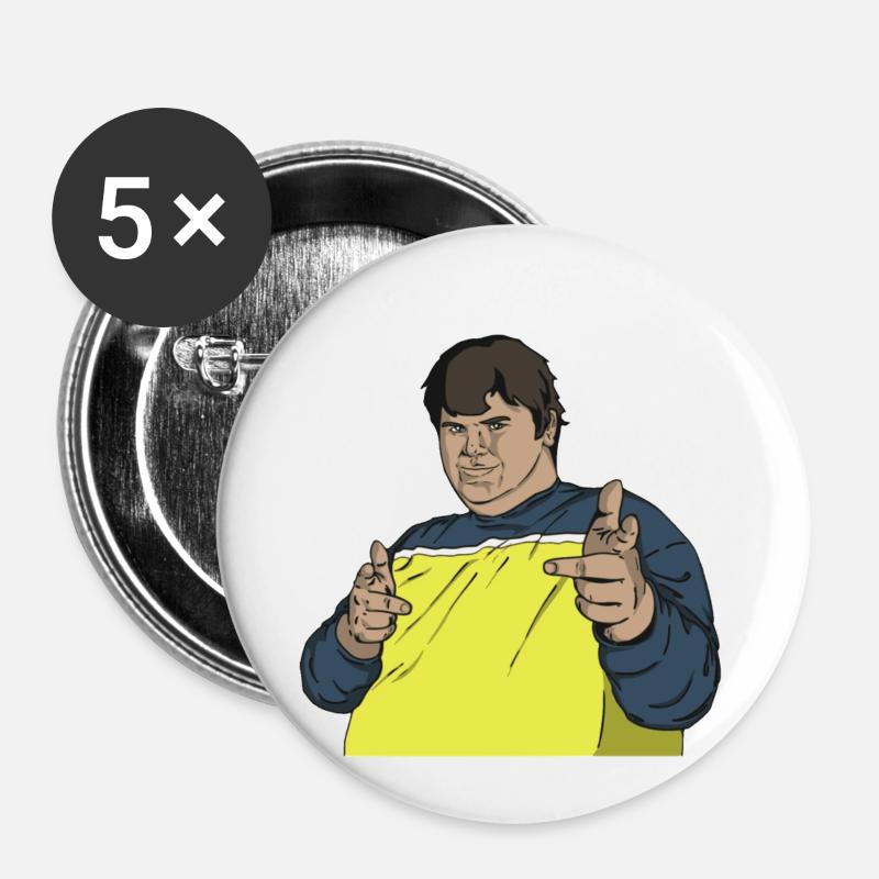 Fat man - Buttons small 1''/25 mm (5-pack) - white