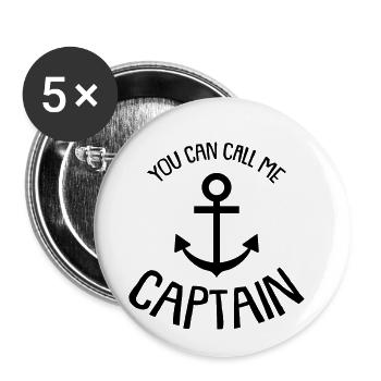 You can call me Captain - Buttons klein 25 mm (5er Pack) - Weiß - Vorne