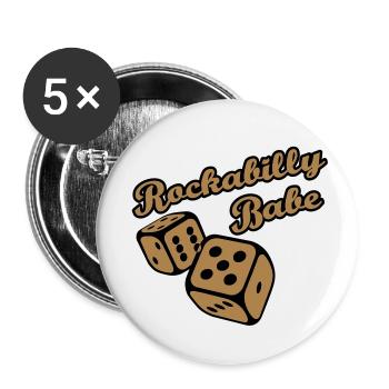 Rockabilly Babe - Buttons small 1''/25 mm (5-pack) - white - Front