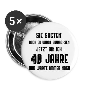 40th birthday - Buttons small 1''/25 mm (5-pack) - white - Front