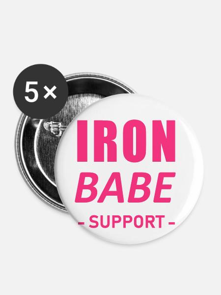 IRONBABE support - Buttons klein 25 mm (5er Pack) - Weiß