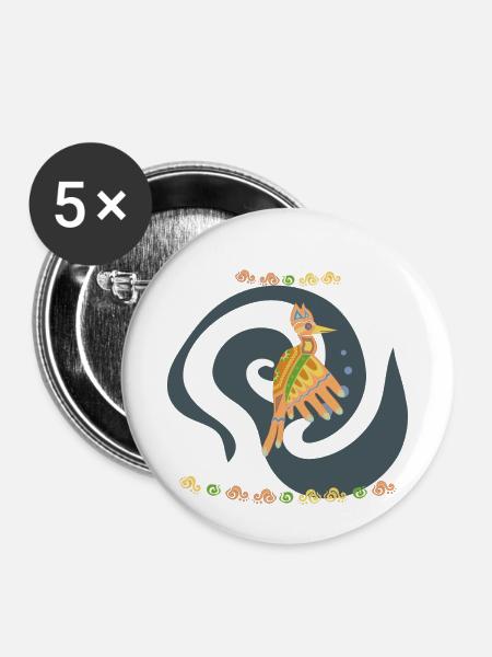 Specht - Buttons klein 25 mm (5er Pack) - Weiß