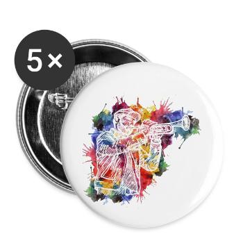 Abstract trumpet music teacher - Buttons small 1''/25 mm (5-pack) - white - Front