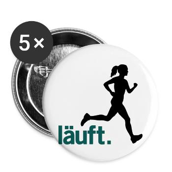 Runner woman is running. Vector - Buttons small 1''/25 mm (5-pack) - white - Front