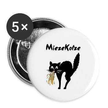 Kitty chat chat vomir animal animal mignon - Lot de 5 petits badges (25 mm) - blanc - Devant