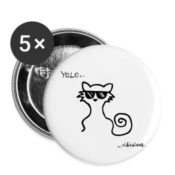Yolo Cat - Buttons klein 25 mm (5er Pack) - Weiß - Vorne