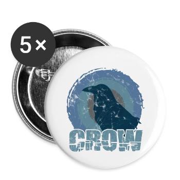 Raven Silhouette Illustration - Buttons small 1''/25 mm (5-pack) - white - Front