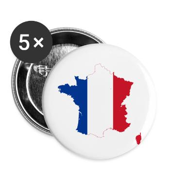 France - Buttons small 1''/25 mm (5-pack) - white - Front