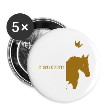 Cheval Shirt • Prince Charmant • Pony Cadeaux - Lot de 5 petits badges (25 mm) - blanc - Devant