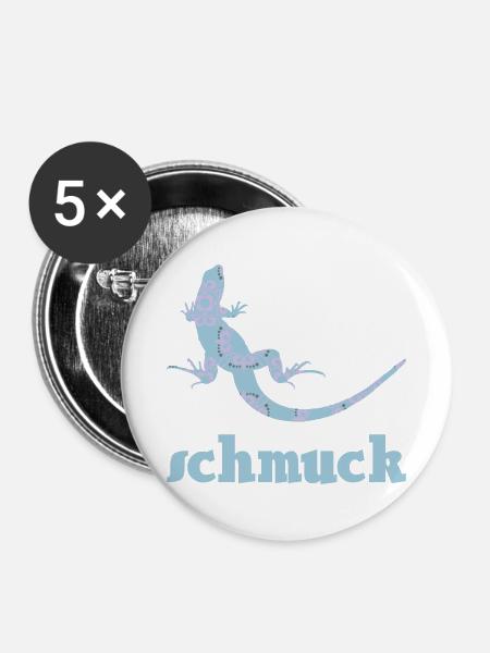 eidechse schmuck musterung - Buttons klein 25 mm (5er Pack) - Weiß