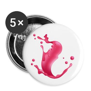 Farbklecks, Liquid Splash - Design, Geschenk-Idee - Buttons klein 25 mm (5er Pack) - Weiß - Vorne