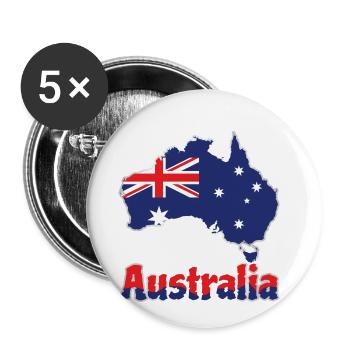 AUSTRALIEN - Buttons klein 25 mm (5er Pack) - Weiß - Vorne