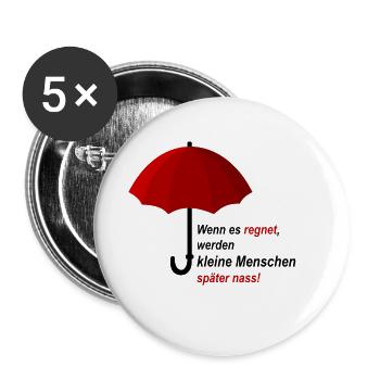 umbrella Regenschirm kleine Menschen - Buttons klein 25 mm (5er Pack) - Weiß - Vorne