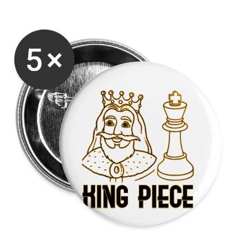 Pièce de roi - Lot de 5 petits badges (25 mm) - blanc - Devant
