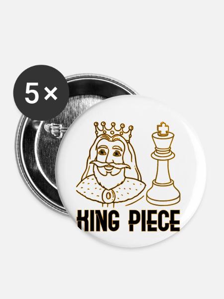 King Piece - Buttons klein 25 mm (5er Pack) - Weiß
