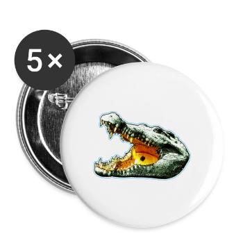 crocodile - Lot de 5 petits badges (25 mm) - blanc - Devant