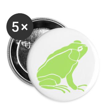 hopping frog animal - Buttons small 1''/25 mm (5-pack) - white - Front
