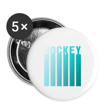 HOCKEY DESIGN X - Buttons small 1''/25 mm (5-pack) - white - Front