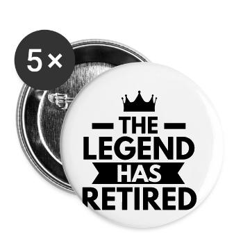 The Legend Has Retired - Buttons small 1''/25 mm (5-pack) - white - Front