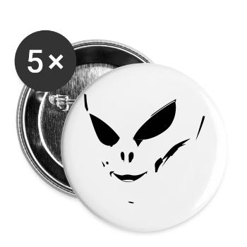 Alien - Buttons klein 25 mm (5er Pack) - Weiß - Vorne