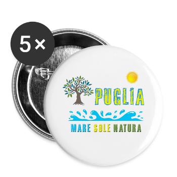 PUGLIA MARE SOLE NATURE - Buttons small 1''/25 mm (5-pack) - white - Front