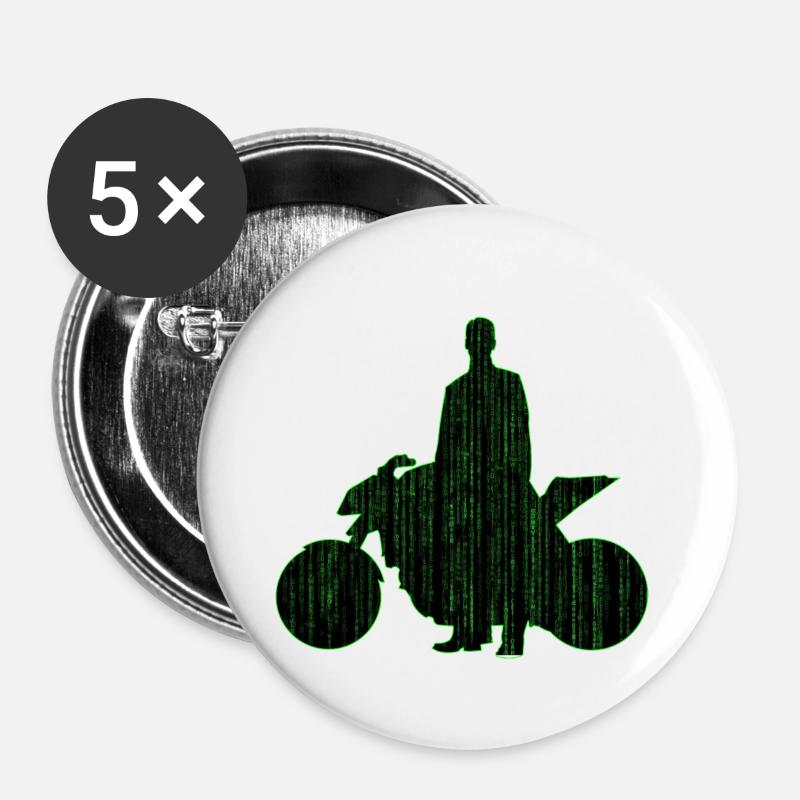 Matrix Biker - Buttons small 1''/25 mm (5-pack) - white