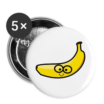 Happy - Buttons klein 25 mm (5er Pack) - Weiß - Vorne