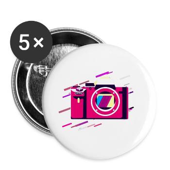 Fond Corps Années 80 Rétro Violet - Lot de 5 petits badges (25 mm) - blanc - Devant