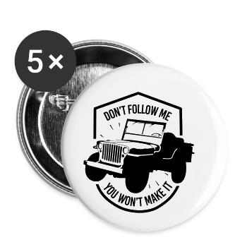 Off Road 4x4 Jeep - Buttons klein 25 mm (5er Pack) - Weiß - Vorne