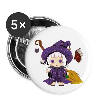 witch - Buttons small 1''/25 mm (5-pack) - white - Front