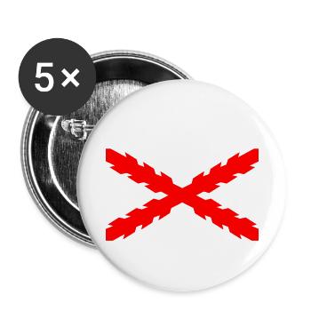 Burgundy cross spanish empire flag - Buttons small 1''/25 mm (5-pack) - white - Front
