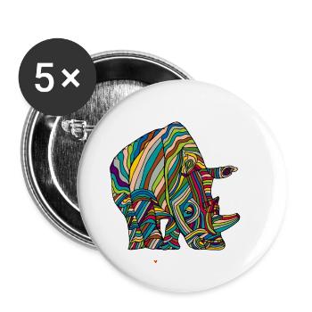 Nashörner sind wie Einhörner... nur dicker - Buttons klein 25 mm (5er Pack) - Weiß - Vorne