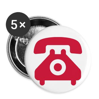 telephone speaking handset symbol - Buttons small 1''/25 mm (5-pack) - white - Front