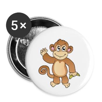 monkey - Buttons small 1''/25 mm (5-pack) - white - Front