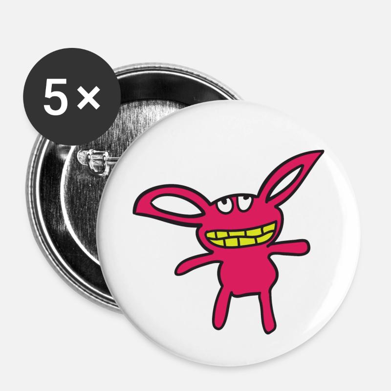 Cartoon Monster - Buttons small 1''/25 mm (5-pack) - white