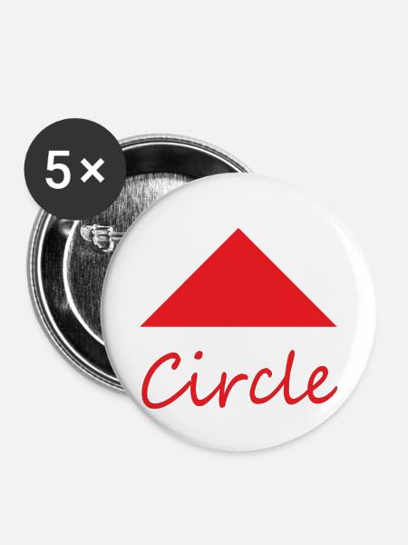 Falsche Kreisform - Buttons klein 25 mm (5er Pack) - Weiß