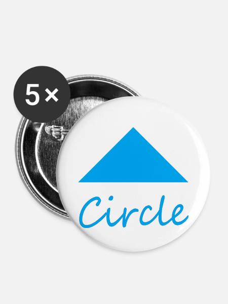 Falsche Kreisform - Buttons klein 25 mm (5er Pack) - Weiß