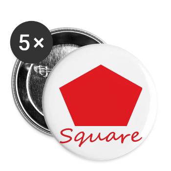 Wrong Square Shape - Buttons small 1''/25 mm (5-pack) - white - Front