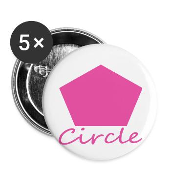 Wrong Circle Shape - Buttons small 1''/25 mm (5-pack) - white - Front